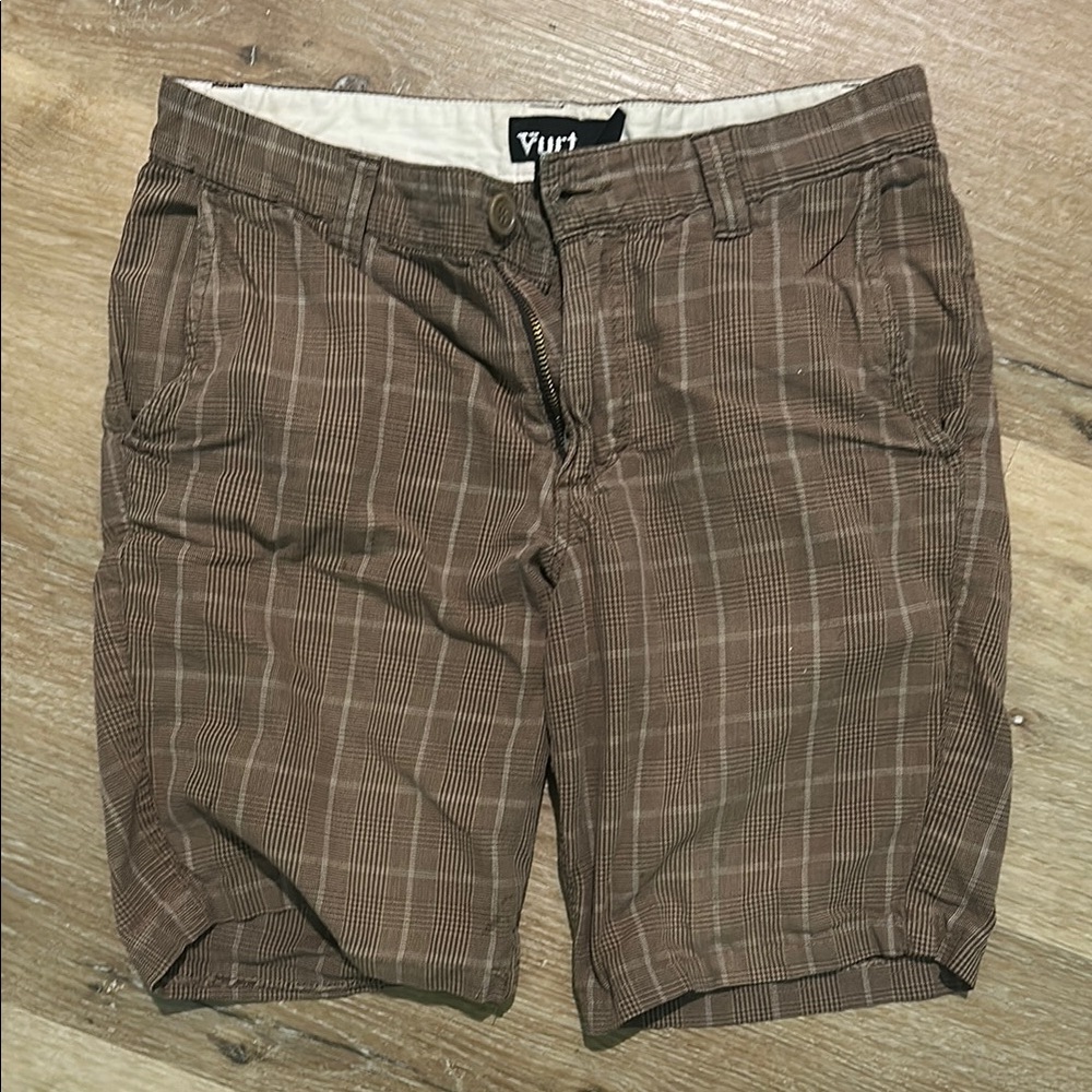 Men's Brown Plaid Shorts